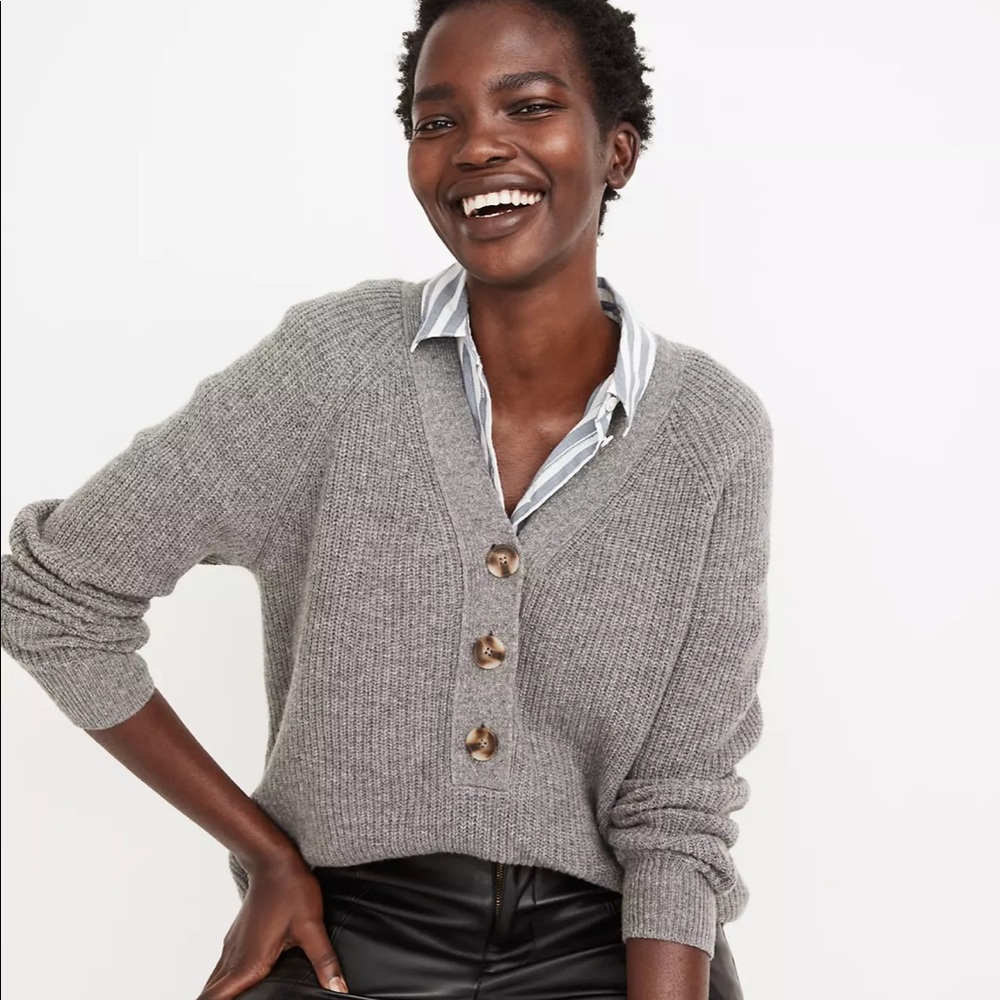 Madewell Ribbed Lyle Henley Sweater Size Small